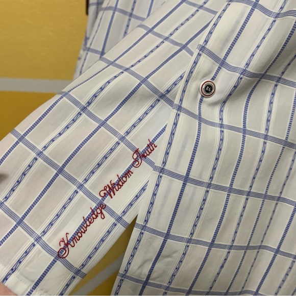 Robert Graham White & Blue Striped Button Up Long Sleeve Size Large (42 16 1/2) - Picture 11 of 12